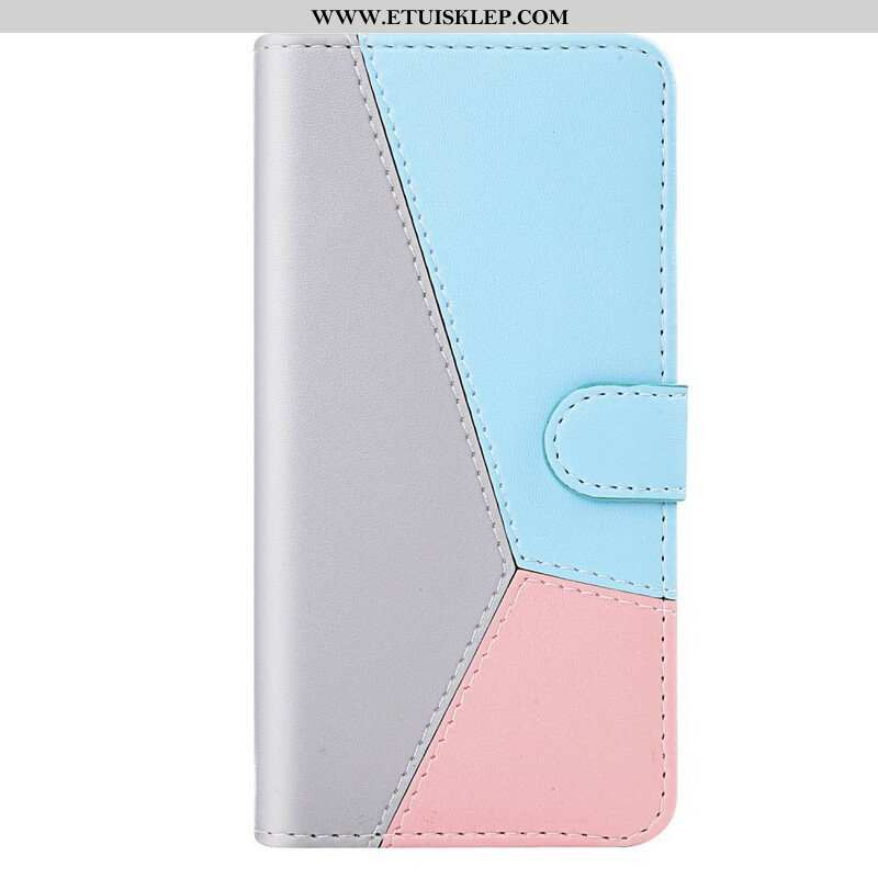 Etui Folio do Samsung Galaxy S21 5G Trójkolorowy Efekt Skóry